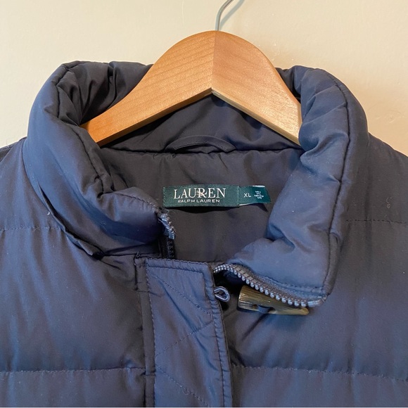 Ralph Lauren Navy Blue Toggle Zip Up Puffer Coat XL - Picture 6 of 8